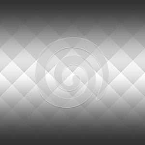 Abstract background of squares in diagonal arrangement. Two side horizontal gradient. Monochrome, black and white vector