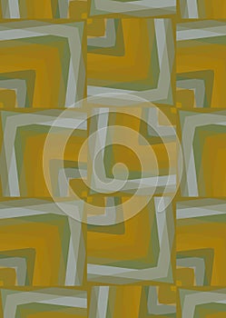 Abstract background of squares and diamonds strokes yellow and green