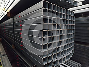 Abstract background with stack numerous metallic profile