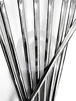 Abstract background, Stainless steel chopsticks isolated on white background