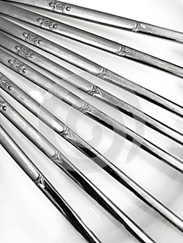 Abstract background, Stainless steel chopsticks isolated on white background