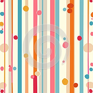 abstract background with stripes and circles in retro style, vector illustration AI generated