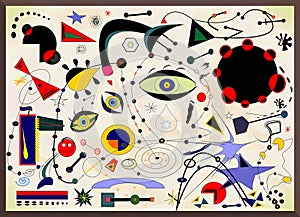 Abstract background, style Miro `French painter photo