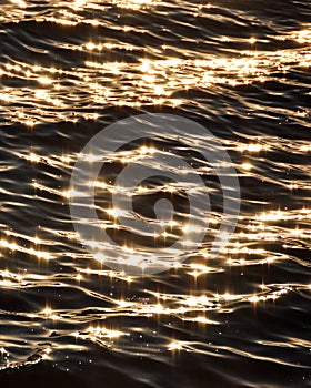 Abstract background sun sparkles ripples on water