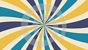 Abstract background of sunburst groovy Wavy spiral line design in 1970s Hippie Retro style. Vector pattern ready to use for cloth