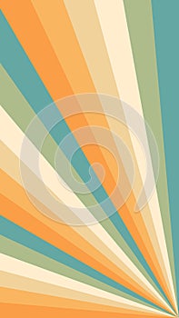 Abstract background of Sunburst spiral line design in 1970s Hippie Retro style. Vector pattern ready to use for cloth, textile,