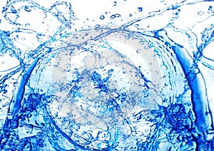 Abstract background with swirling blue splashes