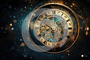 Abstract background with symbols of time and cyclicity