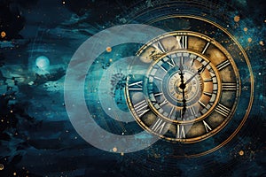 Abstract background with symbols of time and cyclicity