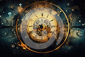 Abstract background with symbols of time and cyclicity