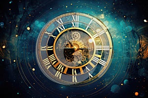 Abstract background with symbols of time and cyclicity