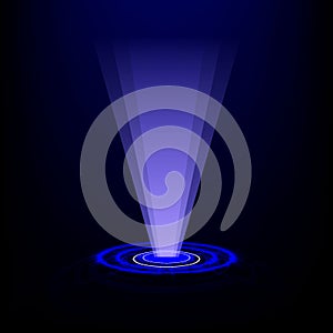 Abstract background with technology circles and rays. digital tech composition and hi-tech vector illustration