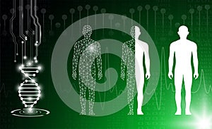 Abstract background technology concept in green light,human body heal