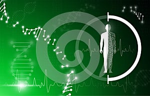 Abstract background technology concept in green light,human body heal