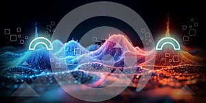 Abstract background. Technology and development of secure connectivity in digital world. data, futuristic