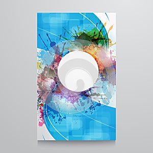 Abstract background- template poster with watercolor paint.