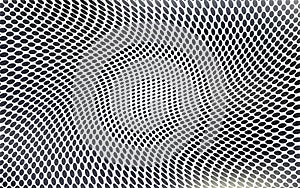 Vector Abstract Twisting Black and Grey Gradient Halftone Dots Pattern in White Background