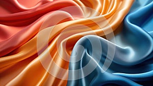 abstract background texture of colored fabric with waves