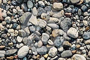 Abstract background texture, Colorful sea stones, top view