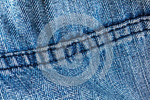 Texture of denim cloth close-up