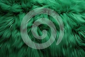 abstract background texture of fluffy emerald green fur