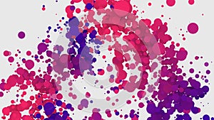 Abstract background and texture, liquid drops of paint blue and pink, particles desigh