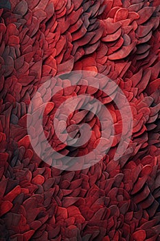 abstract background of textured red petals or scales