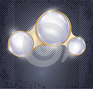 Abstract background with three glass balls