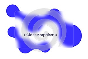 Abstract background. Transparent frame in glass morphism style