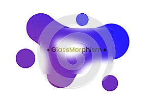 Abstract background. Transparent frame in glass morphism style