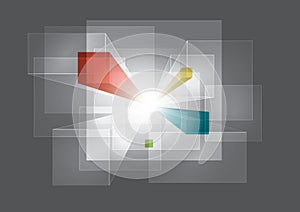 Abstract background with transparent three-dimensional squares