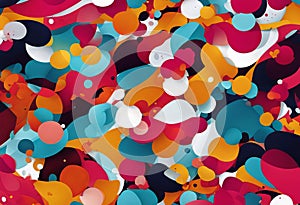 Abstract background trendy colorful splash cartoon overlay spot pattern stock illustration photo