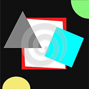 Abstract background with triangle, circle, square,
