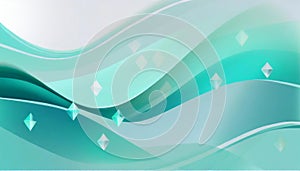 Abstract background with turquoise waves and diamonds
