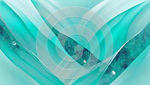 Abstract background with turquoise waves and diamonds
