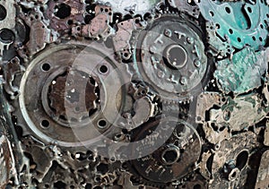 Abstract Background : Used metal spare parts welded altogether