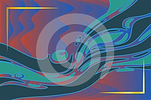 Abstract background of various curvy shapes and colors.