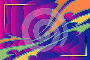 Abstract background of various curvy shapes and colors.