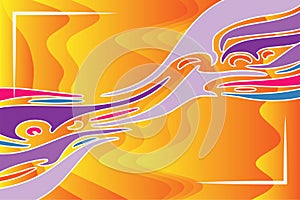 Abstract background of various curvy shapes and colors.