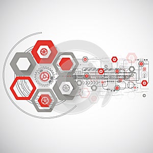 Abstract background with various technological elements