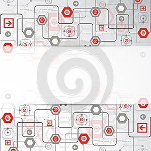 Abstract background with various technological elements