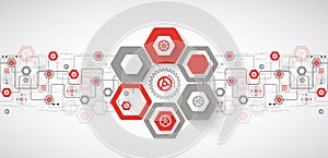 Abstract background with various technological elements