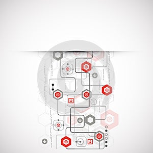 Abstract background with various technological elements