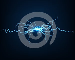 Abstract background vector electric light. Spark flash effect. Bright curved line. Neon glowing curves