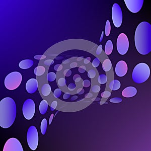 Abstract background. Vector illustration with twirled circles on blue and violet.