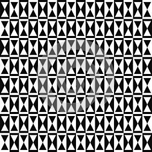 Abstract background vector seamless pattern. Checkered Hourglass  ornament. Triangles and squares wallpaper backdrop