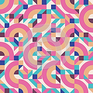 Abstract background vector seamless pattern in fashion retro style design. Abstract geometric seamless pattern for fabric design