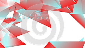 Abstract background vector triangle pattern with red and blue gradient colors