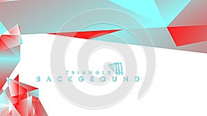 Abstract background vector triangle pattern with red and blue gradient colors