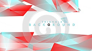 Abstract background vector triangle pattern with red and blue gradient colors